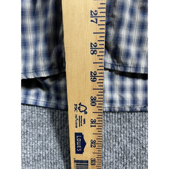 The North Face Button Up Shirt Men's Large Blue Plaid Longsleeve Vented Outdoor - Picture 8 of 10